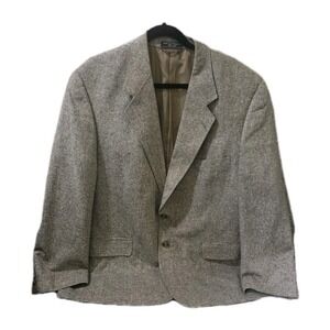 Barrington 100% Silk Blazer Sport Coat Tan Black Tweed Textured Men's 48R